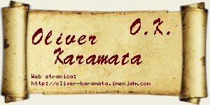 Oliver Karamata vizit kartica